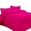 AMAY 100% Egyptian Cotton 3 Piece-All-Season Down Alternative Comforter Set Box Stitched 800 Thread-Count 200 GSM - California King Hot Pink Solid view 1
