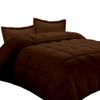 AMAY 100% Egyptian Cotton 3 Piece-All-Season Down Alternative Comforter Set Box Stitched 800 Thread-Count 200 GSM - California King Chocolate Solid view 1