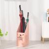 Umbrella Racks Pink Metal Umbrella Stand Holder, Home Corridor Entrance Umbrella Basket with Hollow Pattern, with Hook and drip Tray view 3