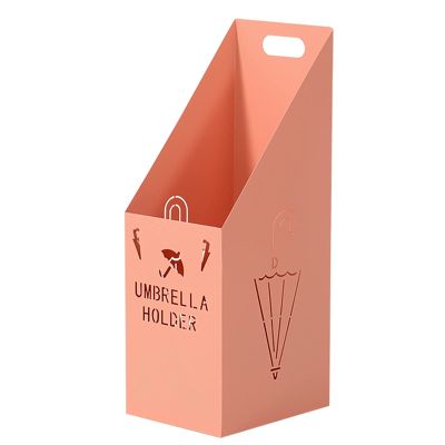 Umbrella Racks Macaron Color Metal Umbrella Stand Holder, Large-Capacity Entrance Umbrella Storage Basket with Hook and Drip Tray, Holding 10-17 Umbrellas (Color : Pink)