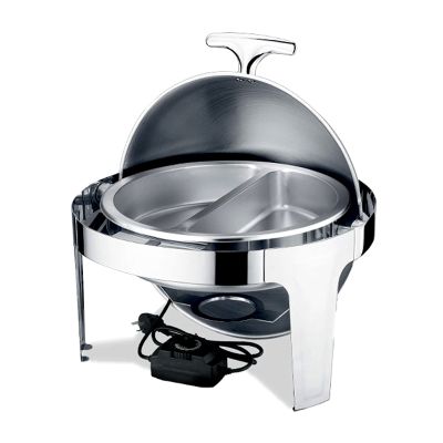 DBMGB Chafing Dish Buffet Set, Stainless Steel Round Set with Food Pan, Water Pot and Fuel Holder, Food Warmers for Parties Buffets, 6-Quart Capacity