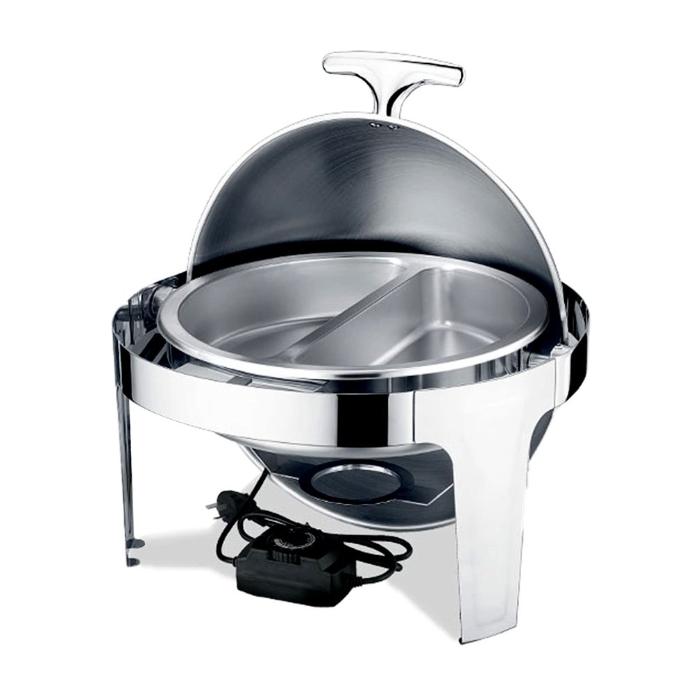DBMGB Chafing Dish Buffet Set, Stainless Steel Round Set with Food Pan, Water Pot and Fuel Holder, Food Warmers for Parties Buffets, 6-Quart Capacity