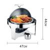 DBMGB Chafing Dish Buffet Set, Stainless Steel Round Set with Food Pan, Water Pot and Fuel Holder, Food Warmers for Parties Buffets, 6-Quart Capacity view 3