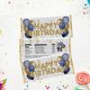 Cathy Wraps DIY Party Favor Kit, Happy Birthday Balloons Candy Bar Wrappers, Chocolate Bar Labels, Pack of 20 (Blue/Gold) view 2