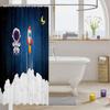 Kids Astronaut Rocket Bath Curtain Cartoon Space Rocket Shower Curtain Galaxy Cosmonaut Spaceman Waterproof Shower Curtains with Hooks Boys Girls Teens Outer Space Bathroom Shower Curtain 72x84 Inch view 3