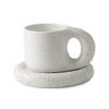 Ceramic Joe Creative Cute Mug Color Ceramic Coffee Milk Cup with Dessert Plate 2-Set (White) view 1