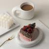 Ceramic Joe Creative Cute Mug Color Ceramic Coffee Milk Cup with Dessert Plate 2-Set (White) view 3