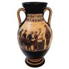 Black Figure Amphora Vase 26cm,Scence of Sacrifice for Goddess Athena view 1