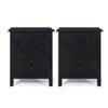 GBU Bedroom Nightstands - Set of 2 Wooden Night Stands with 3 Drawers for Home Bedside End Table Large Storage Furniture, Black Wood Grain 18.11D x 15.75W x 23.62H in view 1