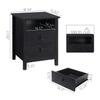 GBU Bedroom Nightstands - Set of 2 Wooden Night Stands with 3 Drawers for Home Bedside End Table Large Storage Furniture, Black Wood Grain 18.11D x 15.75W x 23.62H in view 3