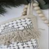 Casa Boho Christmas Stocking Neutral Christmas Stocking Boho Christmas Decor Farmhouse Holiday Stockings Christmas Decorations Boho Stocking Beige Ivory, Sand Pearl, 18 tall view 2