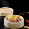 AIZYR Home Bamboo Steamer with Handle, 2 Tier Classic Traditional Design for Cooking Vegetables and Dumplings,30cm view 2