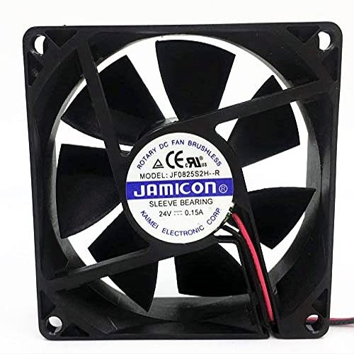 JF0825S2H-R 24V 80mm Fan, 24V 0.15A 2-Wire Cooling Fan