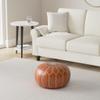 Marrakesh Gallery Genuine Leather Round Pouf Unstuffed - Moroccan Ottoman Footstool, Footrest Cover - Boho Decor - Bohemian Living Room, Bedroom, Kids Room, Gift & Wedding view 2