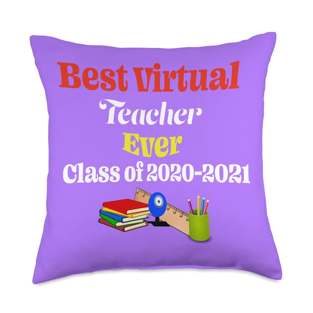 Best Virtual Teacher Ever Gift Teacher Appreciation Gifts Throw Pillow