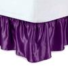 Bed Skirt - Ruffled Bed Skirt with Split Corners Purple, Olympic Queen Size, 18 Inch Drop Bedskirt with Platform Three Sided Coverage Soft Silky Satin Fabric and Luxurious Look Bed Skirts view 1