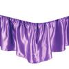 Bed Skirt - Ruffled Bed Skirt with Split Corners Lavender, Queen Size, 18 Inch Drop Bedskirt with Platform Three Sided Coverage Soft Silky Satin Fabric and Luxurious Look Bed Skirts view 1