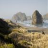 Coastal Ocean Sea Stacks and Beach at Morning Photo Wall Art (Acrylic, 12x18) view 1