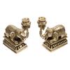 Artvarko Brass Elephant Tealight Candle Holder Pair (2 Pcs) Fengsui Vastu for Good Luck Success Prosperity Home Decor Marriage House Warming Gift Height 8 Inches view 1