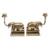 Artvarko Brass Elephant Tealight Candle Holder Pair (2 Pcs) Fengsui Vastu for Good Luck Success Prosperity Home Decor Marriage House Warming Gift Height 8 Inches view 3