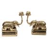 Artvarko Brass Elephant Tealight Candle Holder Pair (2 Pcs) Fengsui Vastu for Good Luck Success Prosperity Home Decor Marriage House Warming Gift Height 8 Inches view 4