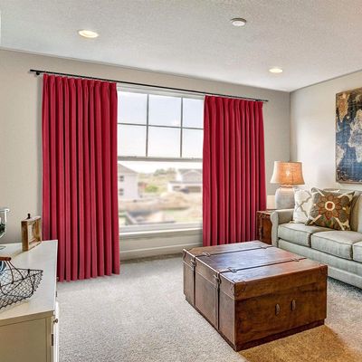 100 % Polyster Double Pinch Pleated Curtains with Hooks for Living Room Bedroom Bunglow,Hall ,Window Curtain Measurement Brick Red,(Wide 84 Inch by 84 Inch Long-1 Panel)