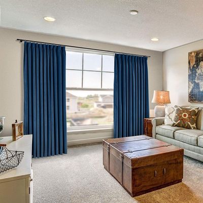 100 % Polyster Double Pinch Pleated Curtains with Hooks for Living Room Bedroom Bunglow,Hall ,Window Curtain Measurement Navy Blue, (Wide 58 Inch by 96 Inch Long-1 Panel)