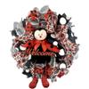 Lady Bug Summer Wreath for Front Door Outside, Lady Bug Welcome Decorations with a Bow view 1