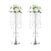 2pcs Wedding Home Decoration Flower Road Leads Gold Acrylic Crystal Wedding Table Centerpiece view 1