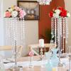 2pcs Wedding Home Decoration Flower Road Leads Gold Acrylic Crystal Wedding Table Centerpiece view 2