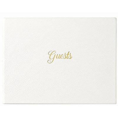 Graphic Image Guest Book White Nappa Leather for a Lasting Record (r) -