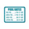 Honey Dew Gifts, Pool Rates, Funny Swimming Pool Signs, Party Signs, Locker Room Sign Decor, 9 Inch by 12 Inch, HDG-1318 view 1