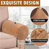 GAMUKAI 2 Pack Velvet Stretch Armrest Covers - Non Slip Sofa Chair Covers, Soft Elastic Arm Protectors for Living Room Couch, Office Chair, Recliner (Leather) view 3