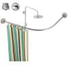 GNCCI Curved No Drill Shower Curtain Rod L Shape Telescopic Shower Curtain Rail Curved Stainless Steel Bathroom Curtain Hanger Pole for Bathroom Corner (Size : 80 to 100 x 80 to 100cm) view 1