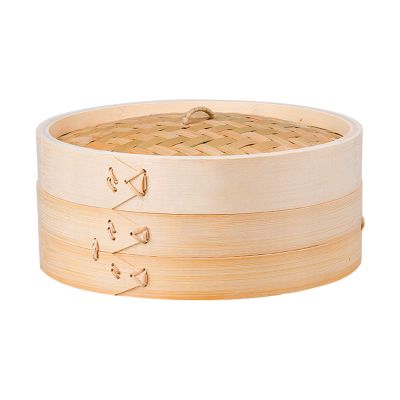 AIZYR Bamboo Steamer Basket Single Tier Dumpling Steamer with Bamboo Lid for Dim Sum, Bun, Vegetables, Rice, Fish,30cm