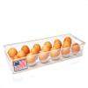 Pikanty Egg Holder for Refrigerator with Removable Tray - Holds 17 Eggs, Clear Plastic Container with Pull Handles for Bulk Eggs, Farm Fresh, Backyard Chickens, Dishwasher Safe, Made in USA view 1