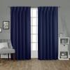 Home dcor 100% Polyester Double Pinch Pleated Blackout Window Curtain Panels & Drapes and Thermal Insulation for Bedroom Living Room ( Two Panels Combined Size, Navy Blue, 42 Inch by 108 Inch) view 1