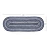 VHC Brands Farmhouse Great Falls Blue Table Runner, Blue White, Jute Blend, Oval, 13x36 Inches view 2