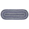 VHC Brands Farmhouse Great Falls Blue Table Runner, Blue White, Jute Blend, Oval, 13x36 Inches view 4
