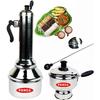 Panca Stainless Steel Puttu Maker with Cooker, puttu kudam Steel, Puttu Vessel, Chiratta Puttu Kudam,Puttu Maker Pressure Cooker, Puttu Maker Steel, Make in India, Silver (Pack of 1) view 1