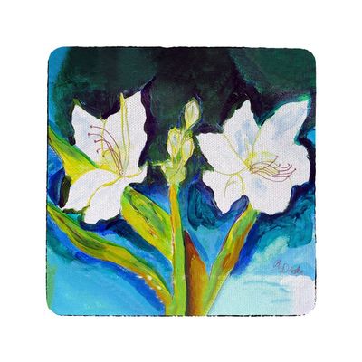 Betsy Drake CT1139 White Lilies Coaster - Set of 4