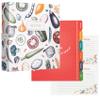 Jot & Mark 8.5" x 9.5" 3 Ring Recipe Binder with 50 Matching 4x6 inch Recipe Cards, 25 Top & Bottom Binder Sleeve Sheet Protector, 5 Full-Page Undivided Sleeves, 6 Sturdy Divider Tabs, Autumn Harvest view 1