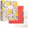 Jot & Mark 8.5" x 9.5" 3 Ring Recipe Binder with 50 Matching 4x6 inch Recipe Cards, 25 Top & Bottom Binder Sleeve Sheet Protector, 5 Full-Page Undivided Sleeves, 6 Sturdy Divider Tabs, Summer Citrus view 1