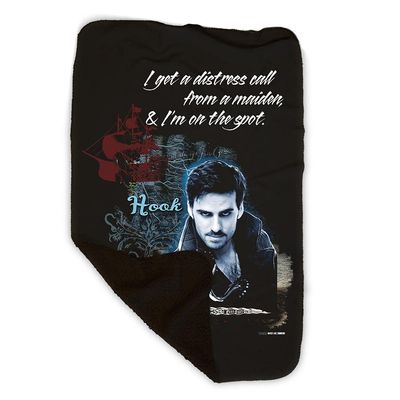 ABC Once Upon A Time Hook Sherpa Blanket - Officially Licensed - Black, 50" x 60"