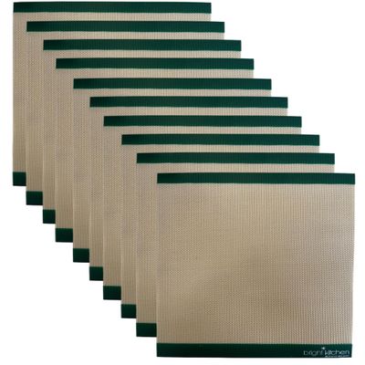 10 Silicone Non Stick Sheets fits Sedona Express Dehydrator Mat SDE-S6780-B & SDE-P6280 Drying Dehydrating Cookie Crackers Fruit Leather