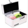 Medicine Lock Box w/Combination Lock - 5 x 7 x 5" Cabinet Safe, White view 1