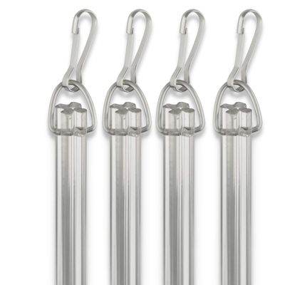 Rod Desyne 1/2" Fluted Baton with Metal Snap, 36 inch (Set of 4), Clear