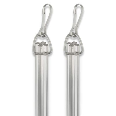 Rod Desyne 1/2" Fluted Clear PVC Baton with Metal Snap - 36 inch (2 pcs)