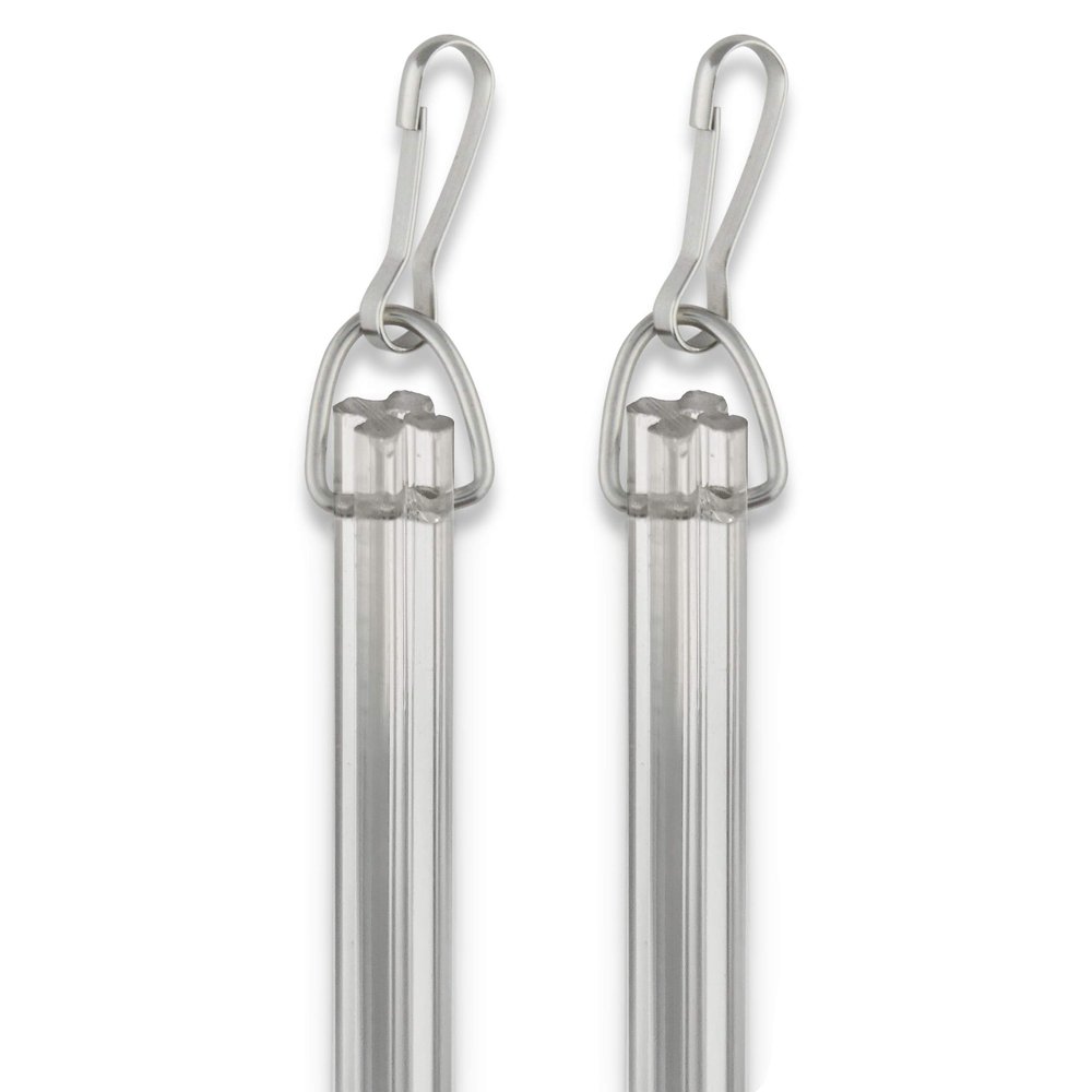 Rod Desyne 1/2" Fluted Clear PVC Baton with Metal Snap - 36 inch (2 pcs)