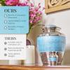 Light Blue Urns for Human Ashes - Adult Male & Female - Handcrafted Large & Small Urns - Keepsake Along with A Cremation Necklace view 4